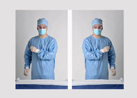 Áo choàng cách ly chống tĩnh điện màu xanh, áo choàng phẫu thuật vô trùng Dệt kim / Cuff cotton nhà cung cấp