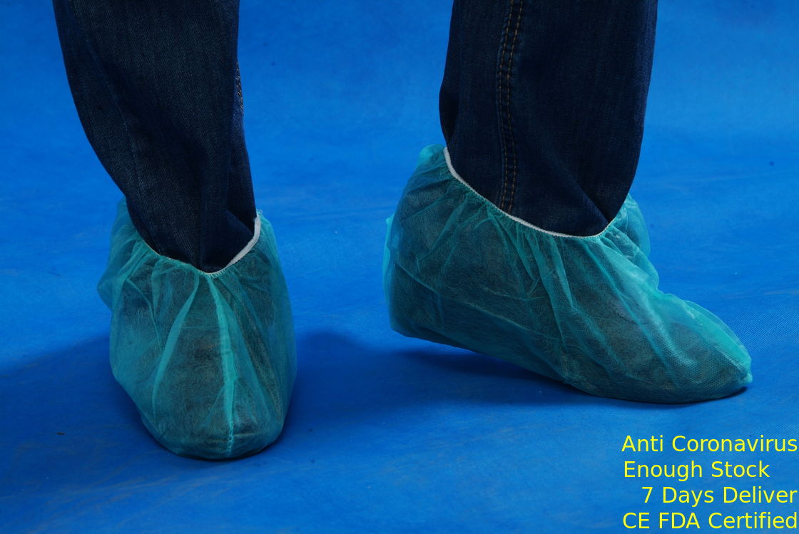 Chân chống trượt nhựa Giày dùng một lần Vỏ màu xanh nhạt Độ dày 30gsm nhà cung cấp