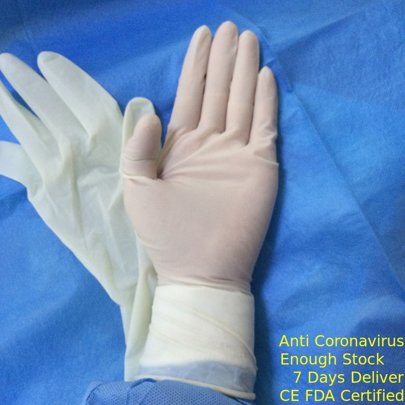 100% tự nhiên vô trùng latex Găng tay phẫu thuật dùng một lần Bột miễn phí dễ dàng đâm nhà cung cấp